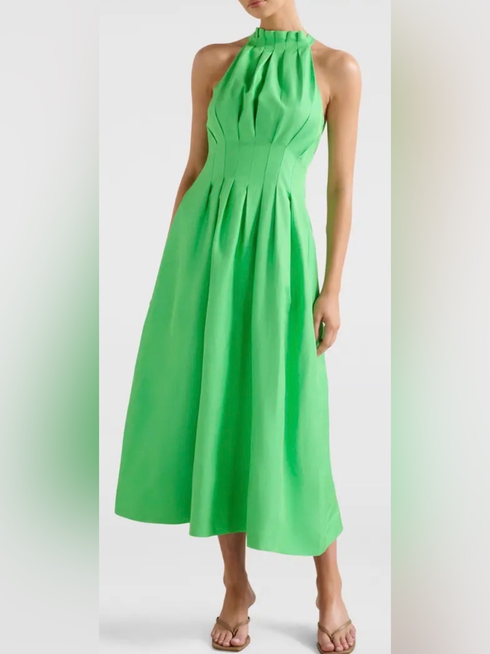 Ever New Miller Pleated Midi Dress | Color: Shamrock | size: 2